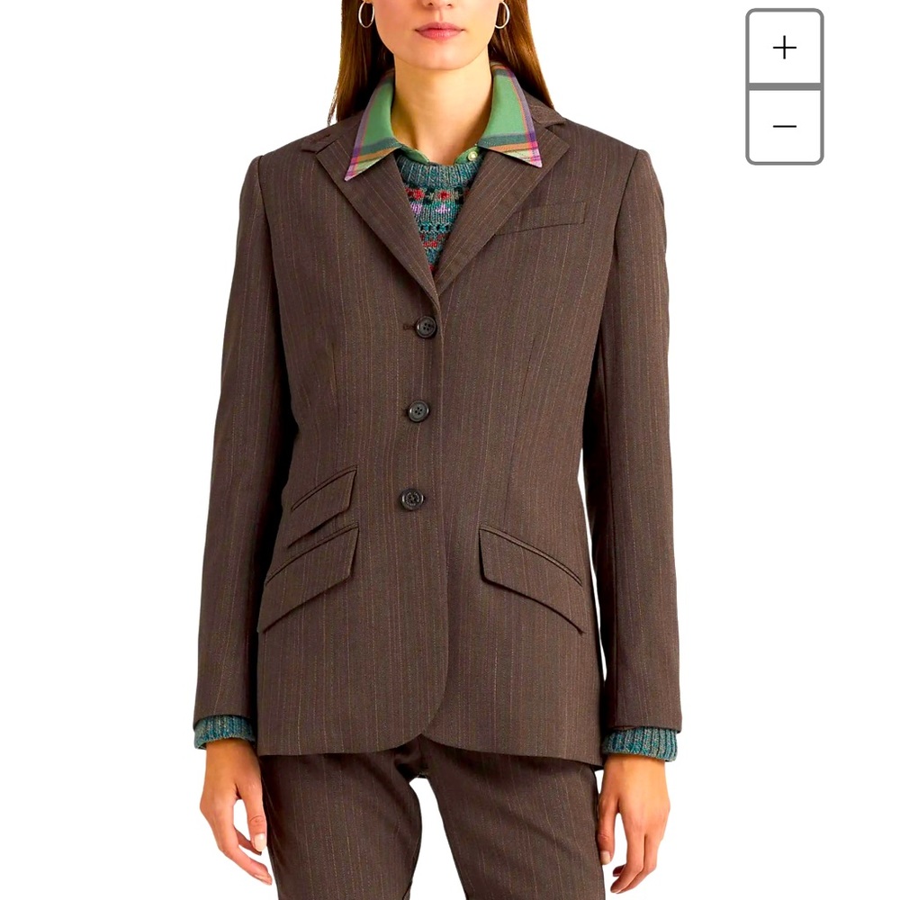 Lauren Brown Herringbone Blazer